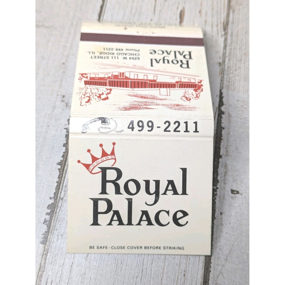 Vintage Matchbook Cover Royal Palace Restaurant Cocktail Lounge Chicago‎ Ridge